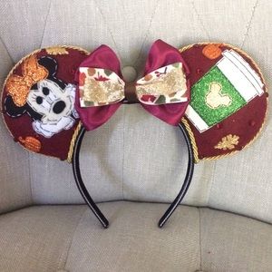 Fall pumpkin spice latte Minnie ears